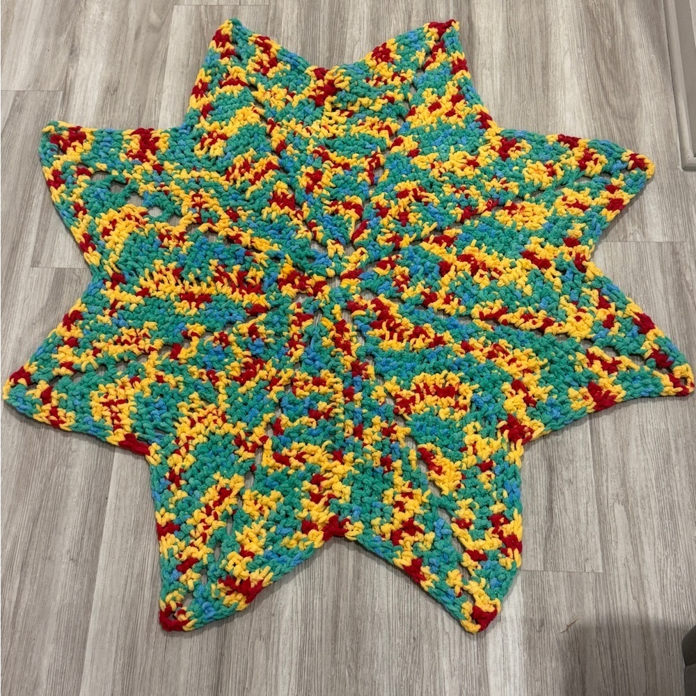 Colorful Star-Shaped Crochet Blanket